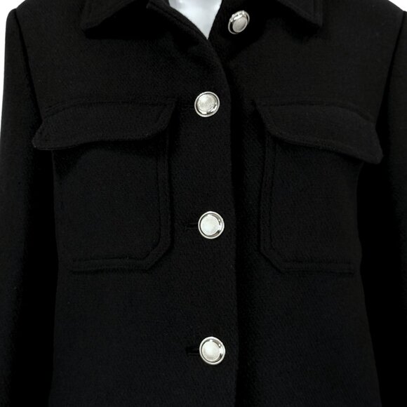 Zara Black Cropped Wool-Blend Button-Up Jacket – Size S - Picture 3 of 10